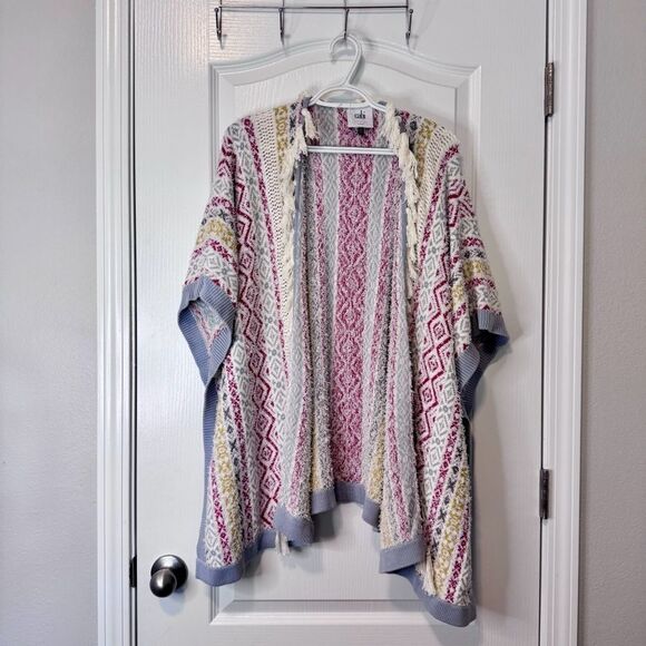 Cabi Love Siesta Fringed Oversized Cardigan Poncho Size XS/S Boho Southwestern - Picture 2 of 12